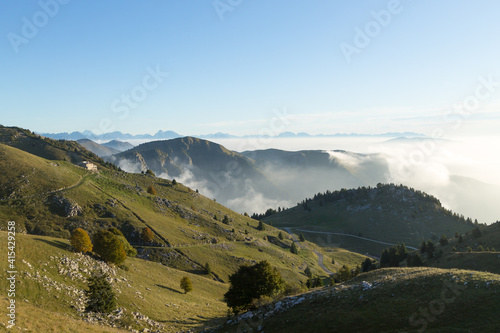 Fototapeta Naklejka Na Ścianę i Meble -  Mountain landscape. Mount Grappa panorama, Italian alps