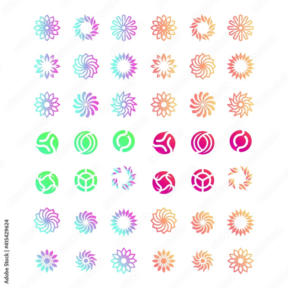 set of abstract circle logo design vector