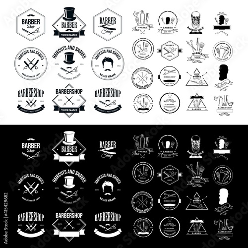 set of retro vintage badge ribbon decorative logo design vector template element