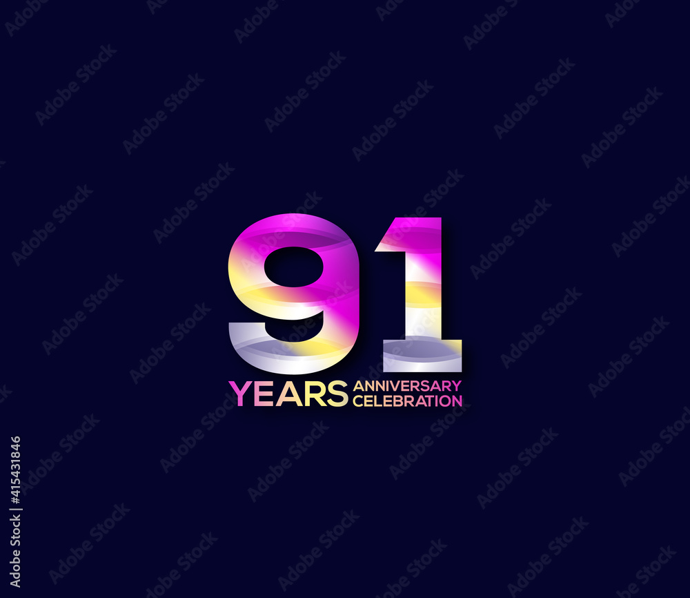 91 Year Anniversary Day background Concept 91 Year Anniversary Day background Concept