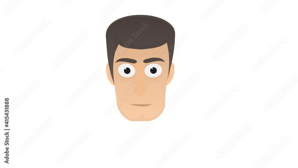 Man shaves his beard. Animated cartoon, alpha channel enabled Man shaves his beard. Animated cartoon, alpha channel enabled