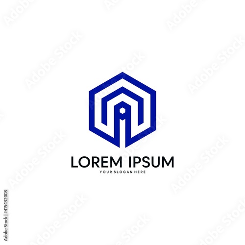 A MA letter logo design vector