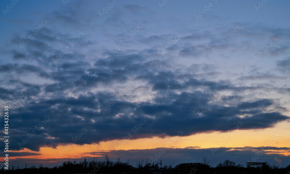 high resolution replacement sky - blue hour sunset sky