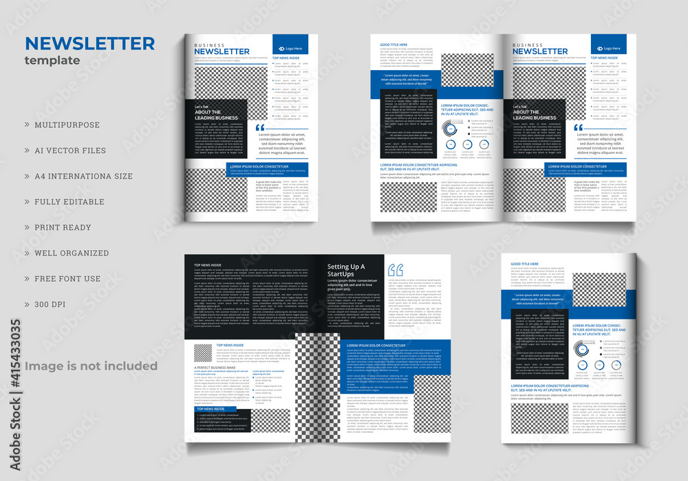Newsletter design for print-ready Stock Vector | Adobe Stock