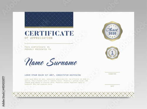 Modern Design Certificate. Certificate template awards diploma background vector modern design simple elegant and luxurious elegant. layout horizontal in A4 size