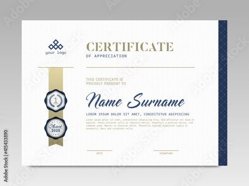 Modern Design Certificate. Certificate template awards diploma background vector modern design simple elegant and luxurious elegant. layout horizontal in A4 size