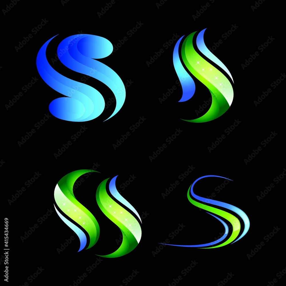 set of abstract S letter logo design vector set of abstract S letter logo design vector
