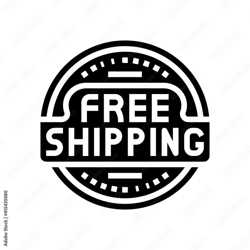 logo free shipping glyph icon vector. logo free shipping sign. isolated contour symbol black illustration
