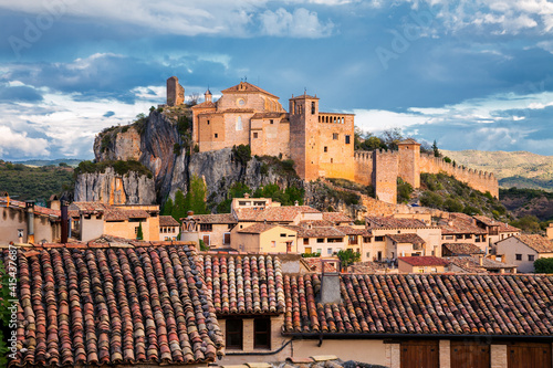 Alquezar ancient village in the Pyrenees mountains, Huesca , Spain 