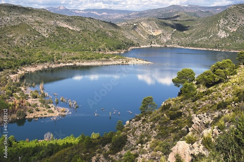 Beautiful views of the Loriguilla reservoir in Valencia, Spain