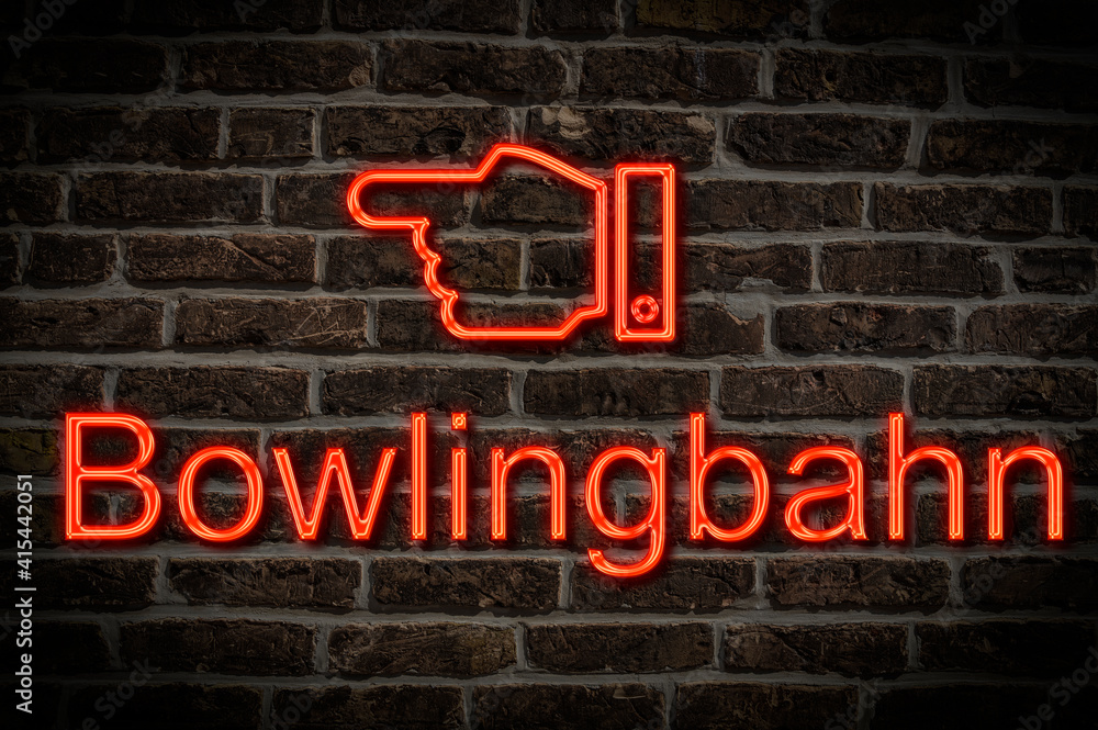 Leuchtreklame Bowlingbahn