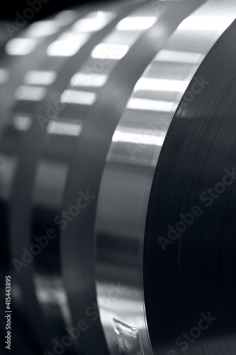 aluminum strips wound on coils