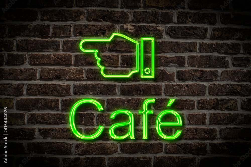Obraz premium Leuchtreklame Café