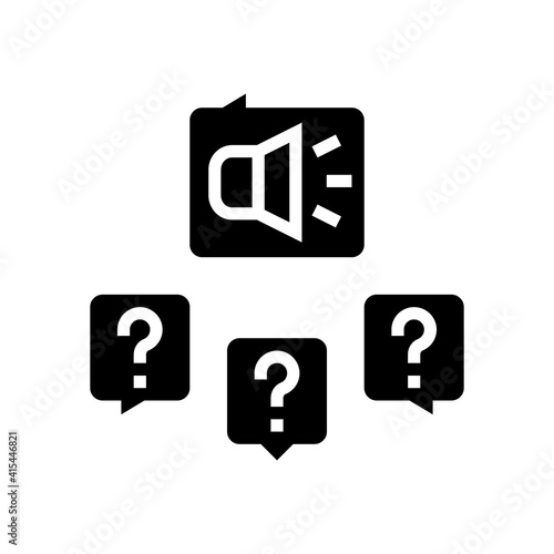 responses to media inquiries glyph icon vector. responses to media inquiries sign. isolated contour symbol black illustration