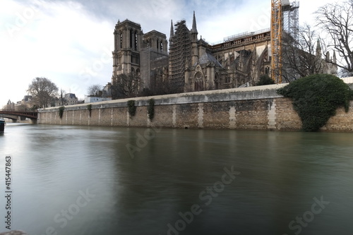 Notre Dame de Paris during repairs and the reconstruction of the roof. (February 2021)