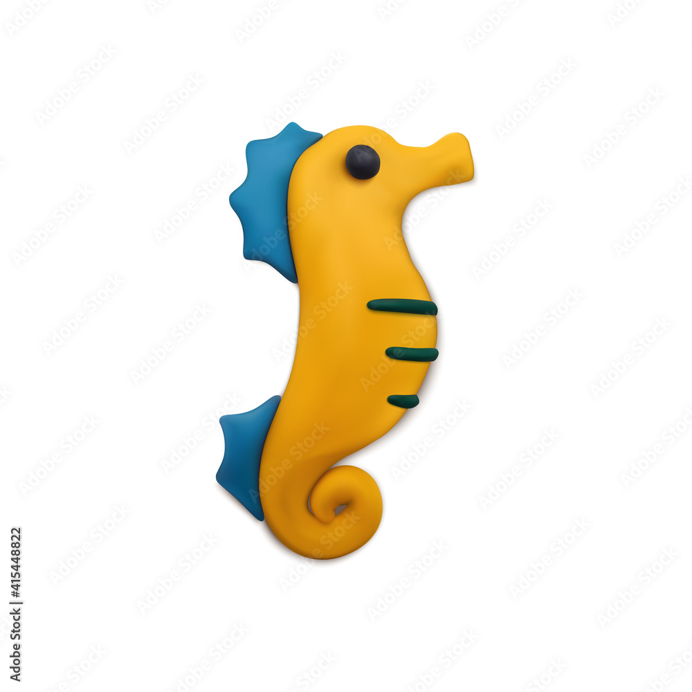 Sea Horse Plasticine Composition Sea Horse Plasticine Composition