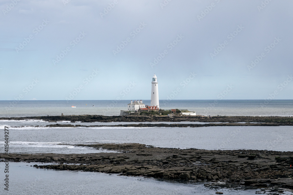 lighthouse at St. mary's Island, Whtiley Bay Tyne and Wear, England, UK, United Kingdom lighthouse at St. mary's Island, Whtiley Bay Tyne and Wear, England, UK, United Kingdom