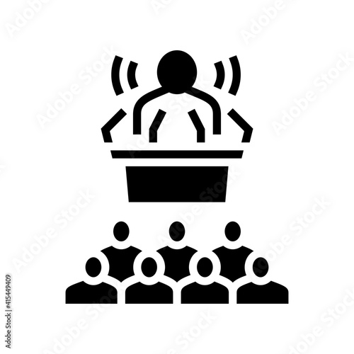 press release glyph icon vector. press release sign. isolated contour symbol black illustration