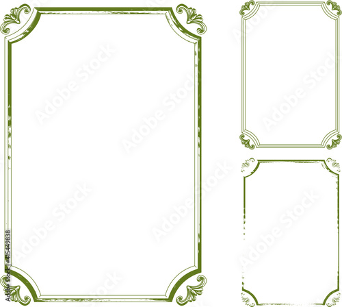 Illustration of antique vector frames, shadows and outlines.