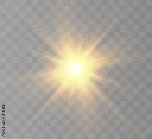 The bright sun shines with warm rays  vector illustration