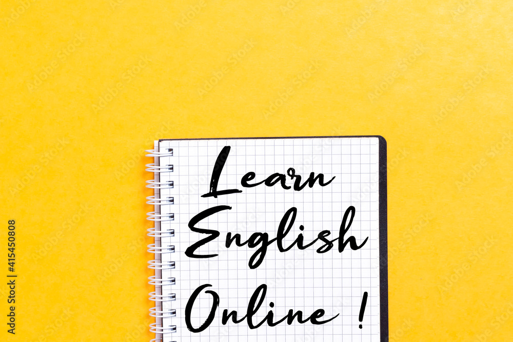 learn or it's time to learning english concept