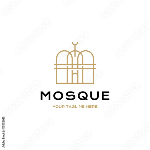 mosque logo vector icon illustration