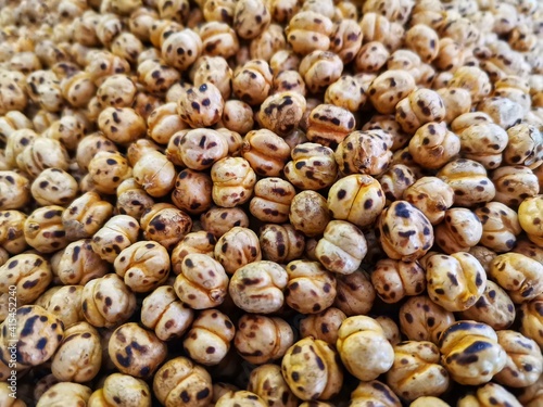 Fresh chickpeas. Nuts. Background chickpeas.