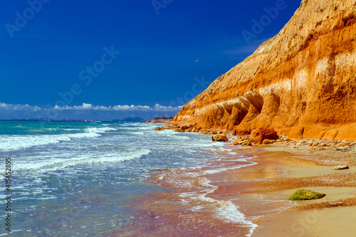 Summer seascape, summer in Spain 2021 Costa Blanca sea coast, photobank images photo