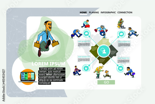 Business concept for internet banners, social media banners, headers of websites, vector illustration 