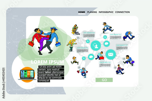 Business concept for internet banners, social media banners, headers of websites, vector illustration 
