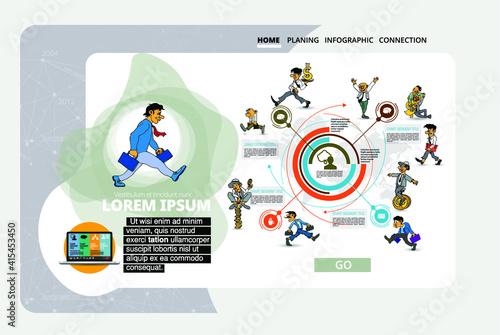 Business concept for internet banners, social media banners, headers of websites, vector illustration 