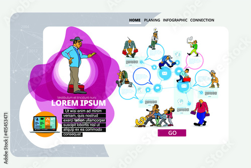Business concept for internet banners, social media banners, headers of websites, vector illustration 