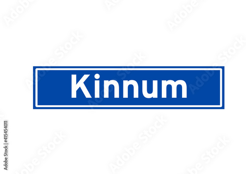 Kinnum isolated Dutch place name sign. City sign from the Netherlands. photo