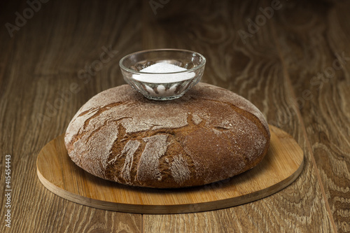 loaf of bread with salt