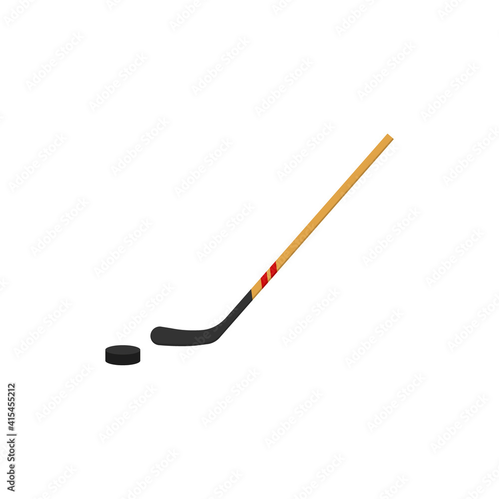 Hockey stick and puck icon. Vector illustration. Hockey stick and puck icon. Vector illustration.
