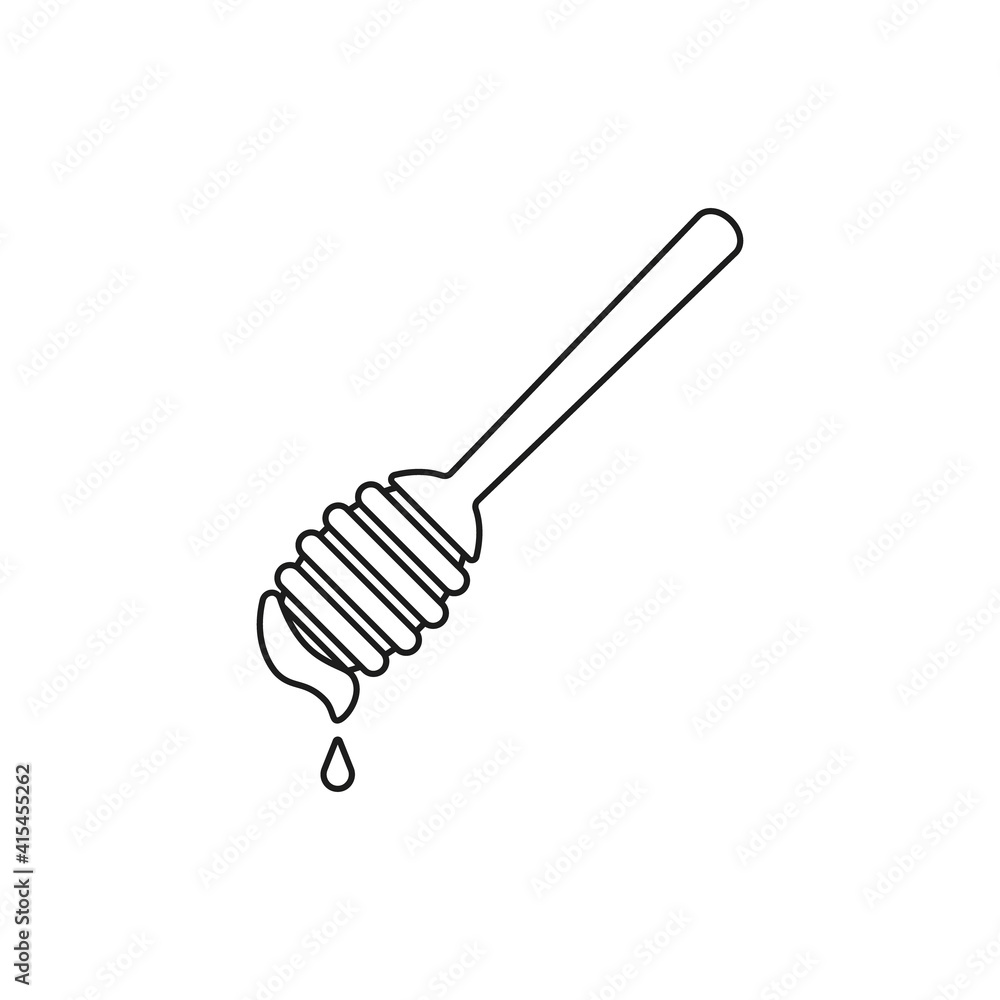 Honey dipper icon. Vector. Line style. Honey dipper icon. Vector. Line style.