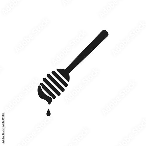 Honey dipper icon. Vector. Flat design.