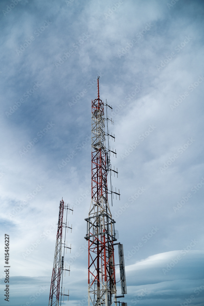 communication tower with antennas