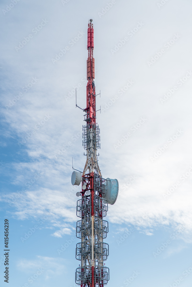 communication tower with antennas communication tower with antennas