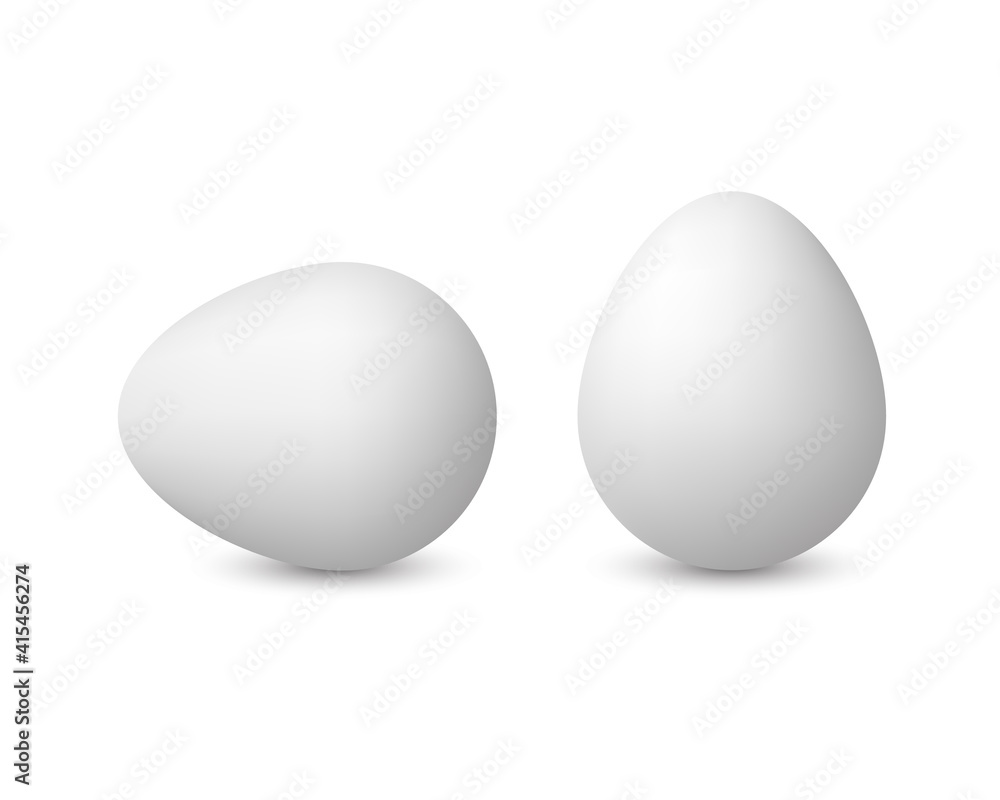 Chicken white egg mock up. Realistic template. Healthy natural eco product. Easter blank egg. Vector illustration Chicken white egg mock up. Realistic template. Healthy natural eco product. Easter blank egg. Vector illustration
