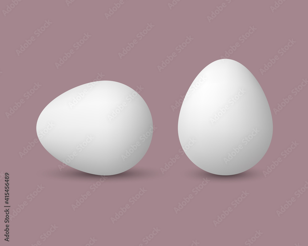 Chicken white egg mock up. Realistic template. Healthy natural eco product. Easter blank egg. Vector illustration Chicken white egg mock up. Realistic template. Healthy natural eco product. Easter blank egg. Vector illustration