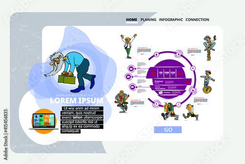 Business concept for internet banners, social media banners, headers of websites, vector illustration 