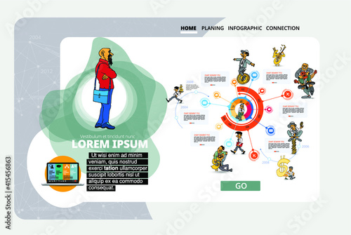 Business concept for internet banners, social media banners, headers of websites, vector illustration 