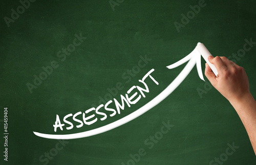 Wallpaper Mural Hand drawing ASSESSMENT inscription with white chalk on blackboard, business concept Torontodigital.ca