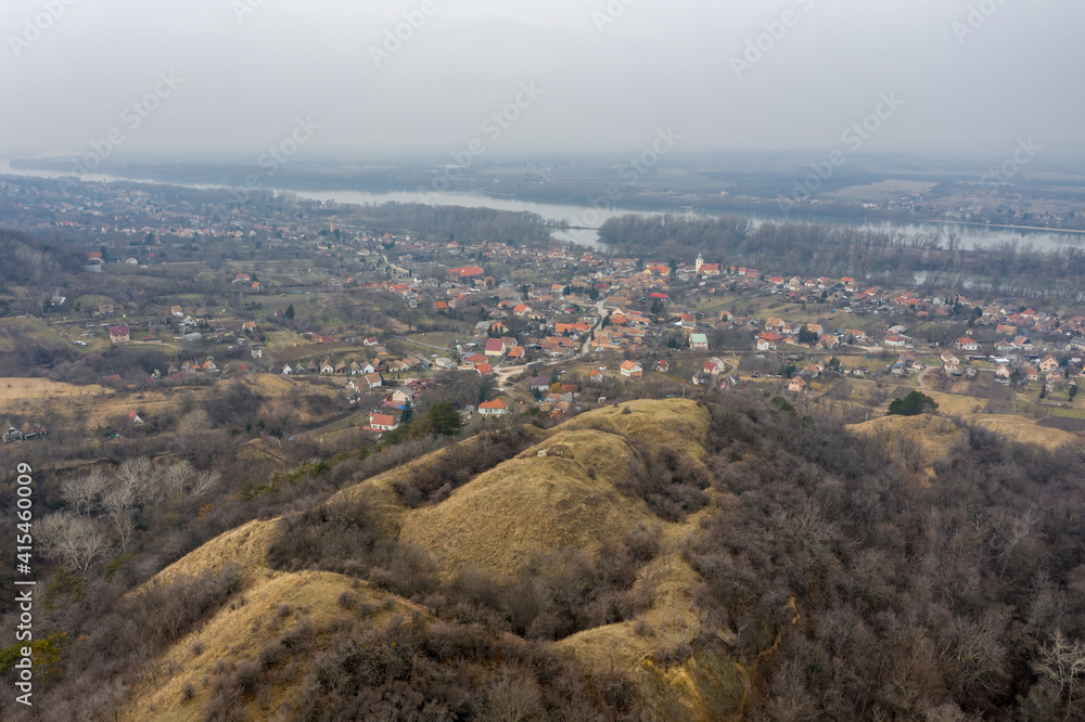 Hungary - Neszmely town from drone view