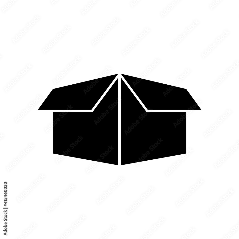 Box, package icon, logo isolated on white background Box, package icon, logo isolated on white background