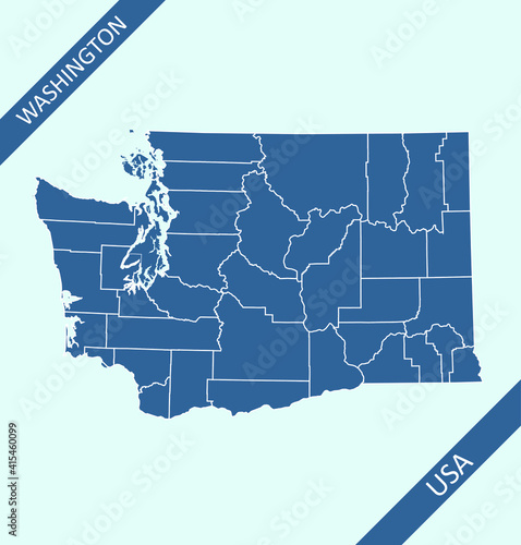 Washington county map outlines blank photo