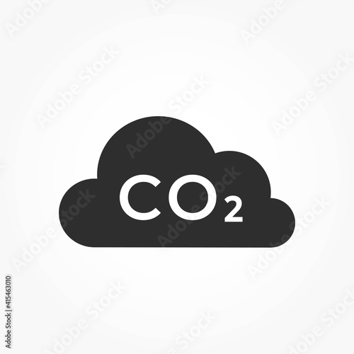 co2 emissions icon. carbon dioxide pollution. ecology and environment symbol. isolated vector image