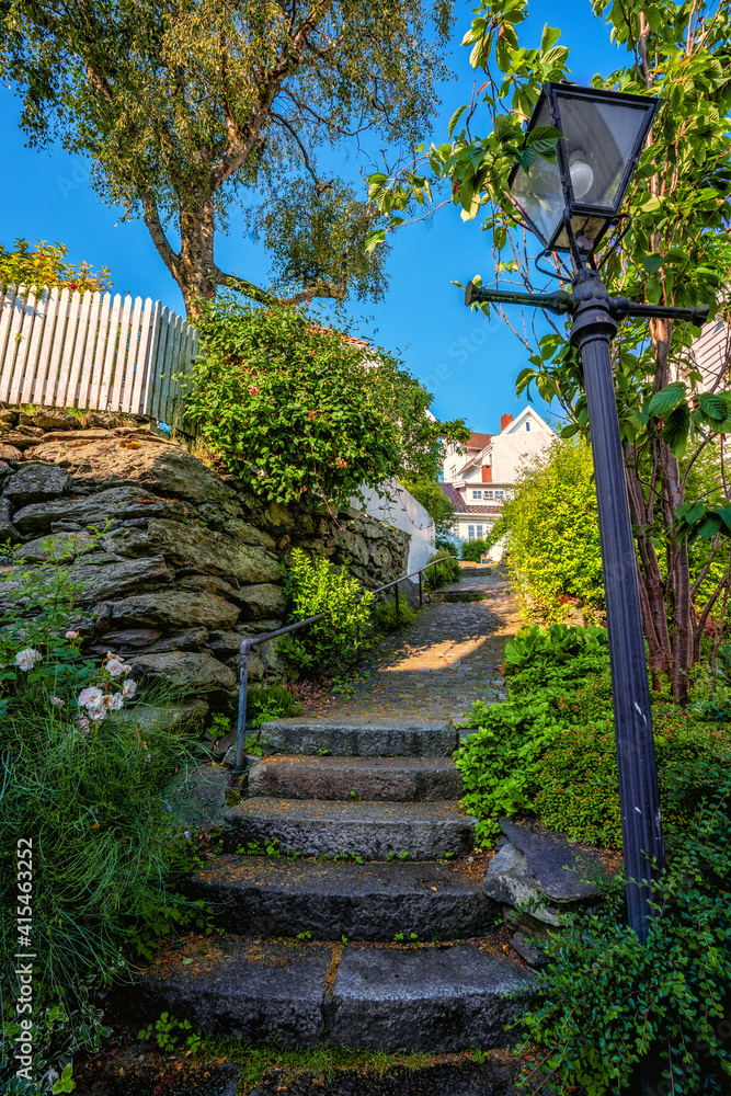 Street with street light in Stavanger Norway. Street with street light in Stavanger Norway.