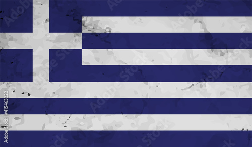 Grunge Greece flag. Greece flag with waving grunge texture.